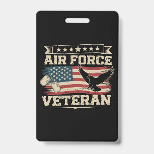 Tarjeta De Identificación Bandera americana de la Fuerza Aérea de EE. UU. ve