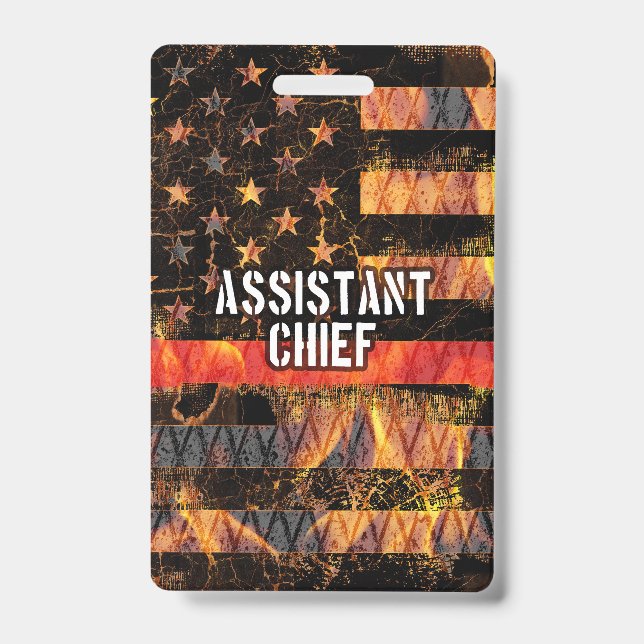 Tarjeta De Identificación Bandera auxiliar jefe de bomberos (Parte frontal)