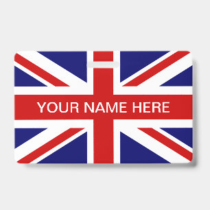 Tarjeta De Identificación bandera británica Union Jack nombre personalizado