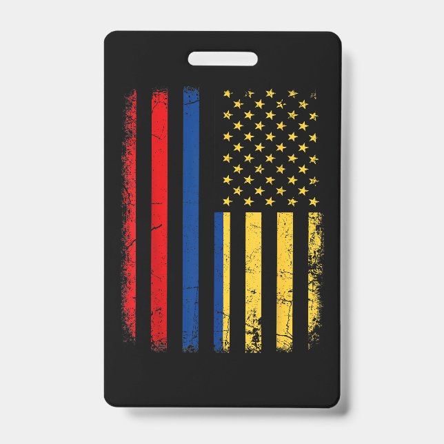 Tarjeta De Identificación Bandera Colombiana Americana Raíces Colombianas Co (Parte frontal)