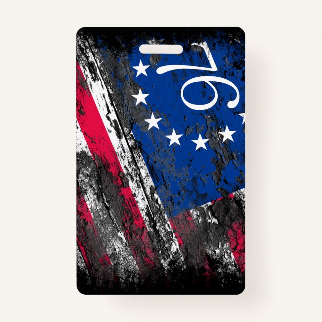 Tarjeta De Identificación Bandera de Betsy Ross 1776 Patriótica 4 de julio (Anverso)