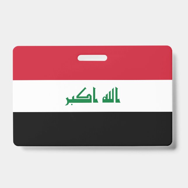 Tarjeta De Identificación bandera de Irak (Parte frontal)