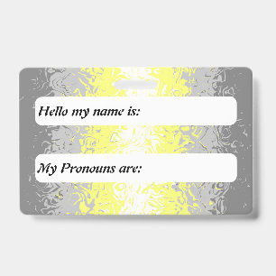 Tarjeta De Identificación Bandera de Orgullo Demigénero Personalizable Tripp