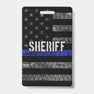 Tarjeta De Identificación Bandera de policía del sheriff angustiado