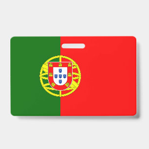 Tarjeta De Identificación Bandera de Portugal Insignia vertical