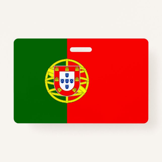 Tarjeta De Identificación Bandera de Portugal Insignia vertical (Anverso)