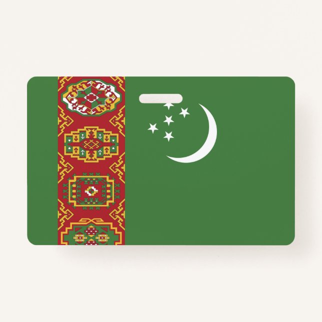Tarjeta De Identificación Bandera de Turkmenistán (Anverso)