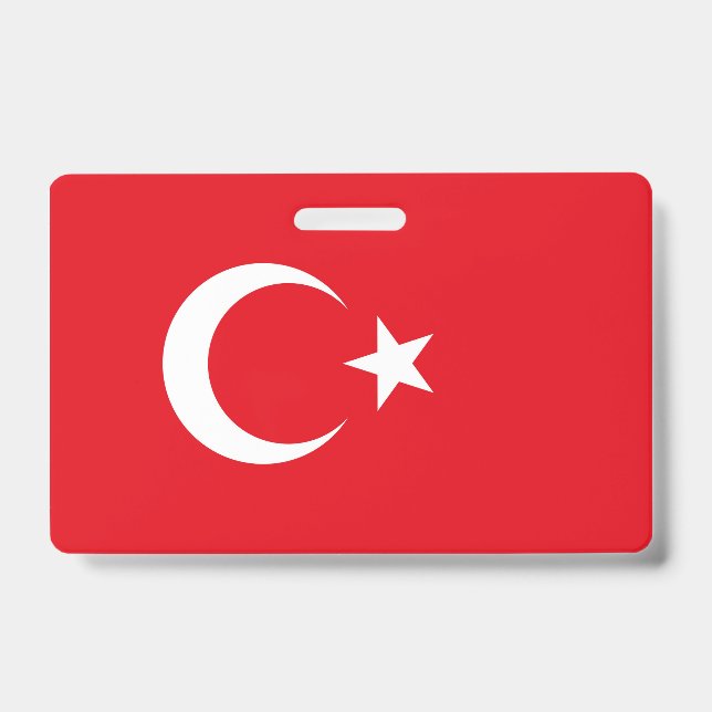 Tarjeta De Identificación Bandera de Turquía (Parte frontal)