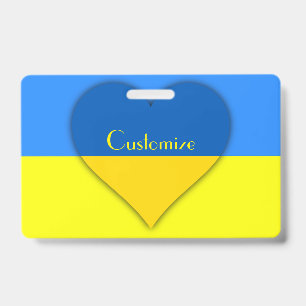 Tarjeta De Identificación Bandera de Ucrania Azul Amarillo Thunder_Cove