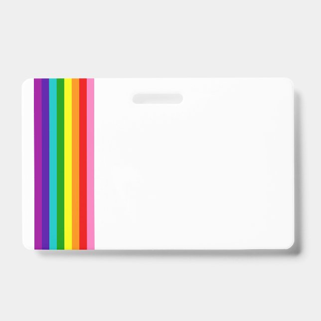 Tarjeta De Identificación Bandera del Arcoíris LGBTQIA Gay Pride Insignia Ho (Parte frontal)