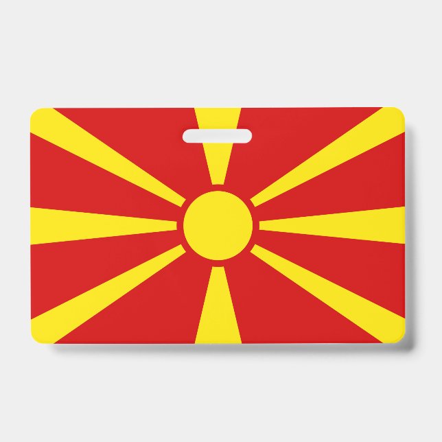 Tarjeta De Identificación Bandera del Norte de Macedonia (Parte frontal)