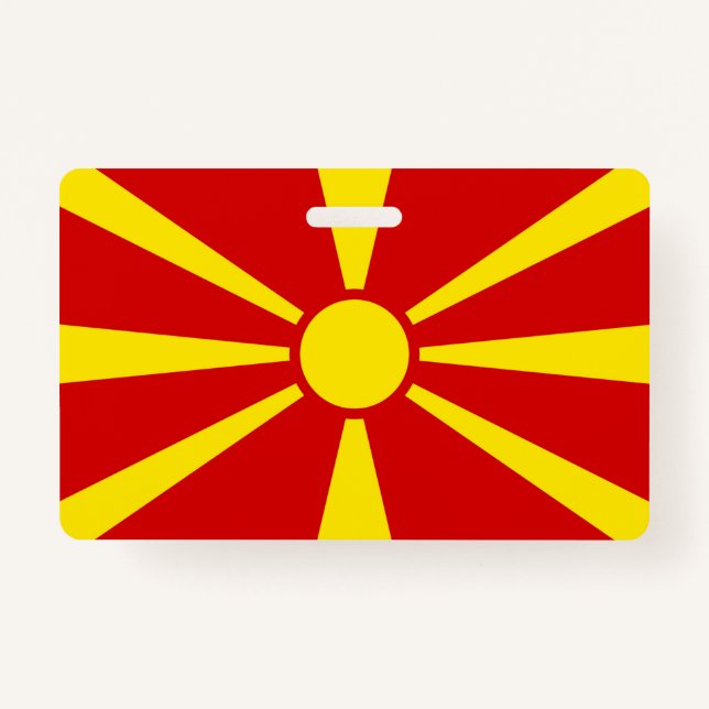 Tarjeta De Identificación Bandera del Norte de Macedonia (Anverso)