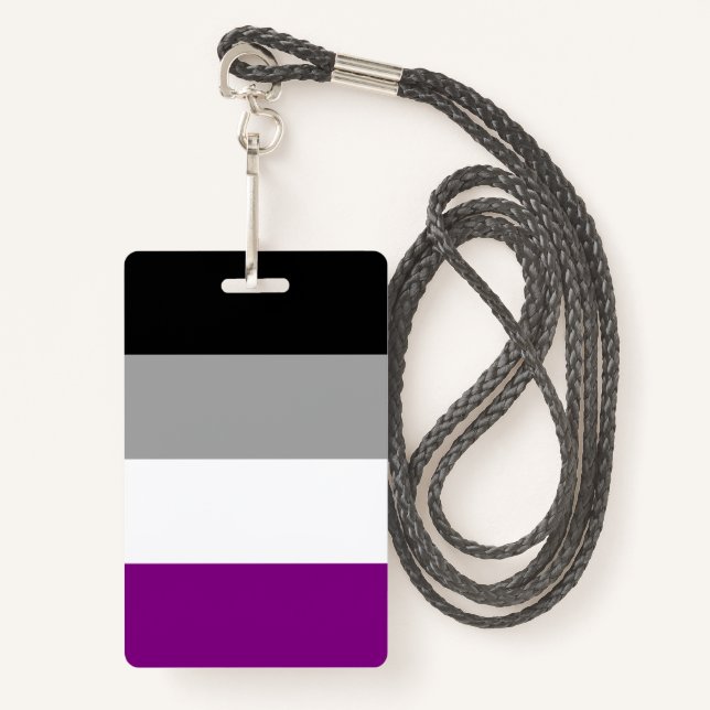 Tarjeta De Identificación Bandera del orgullo asexual LGBTQ (Anverso son cordón)