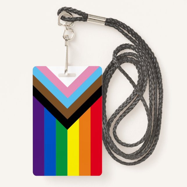 Tarjeta De Identificación Bandera del orgullo gay de la diversidad del arcoi (Anverso son cordón)