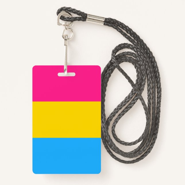 Tarjeta De Identificación Bandera del orgullo pansexual LGBTQ (Anverso son cordón)