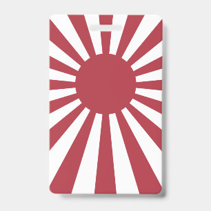 Tarjeta De Identificación Bandera del Sol Naciente Imperial de Japón, Edo a