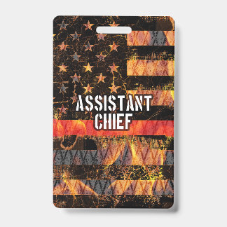 Tarjeta De Identificación Bandera del subjefe de bomberos