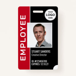 Tarjeta De Identificación Bandera fotográfica de los empleados con logotipo 