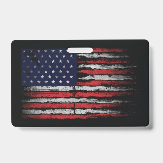 Tarjeta De Identificación bandera Grunge EE. UU. (Parte frontal)