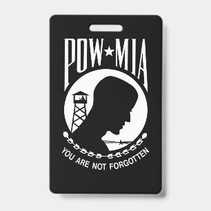 Tarjeta De Identificación Bandera POW MIA: Soldados desaparecidos de la Guer