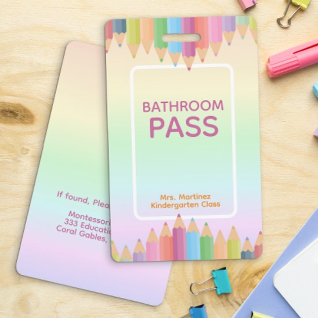 Tarjeta De Identificación Baño pasillo del arcoiris del Pastel para profesor (Subido por el creador)