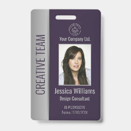 Tarjeta De Identificación Barra de código de empleado con foto personalizada