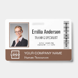 Tarjeta De Identificación Barra de código de logo empresarial personalizado