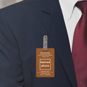 Tarjeta De Identificación Basado en texto con foto de empleado Insignia marr