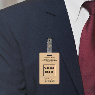 Tarjeta De Identificación Basado en texto con foto de empleado Insignia marr
