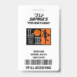 Tarjeta De Identificación Basketball Hoops, Basketball Player Birthday
