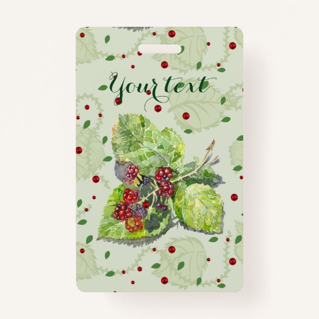 Tarjeta De Identificación Bayas rojas de mora negra (Anverso)