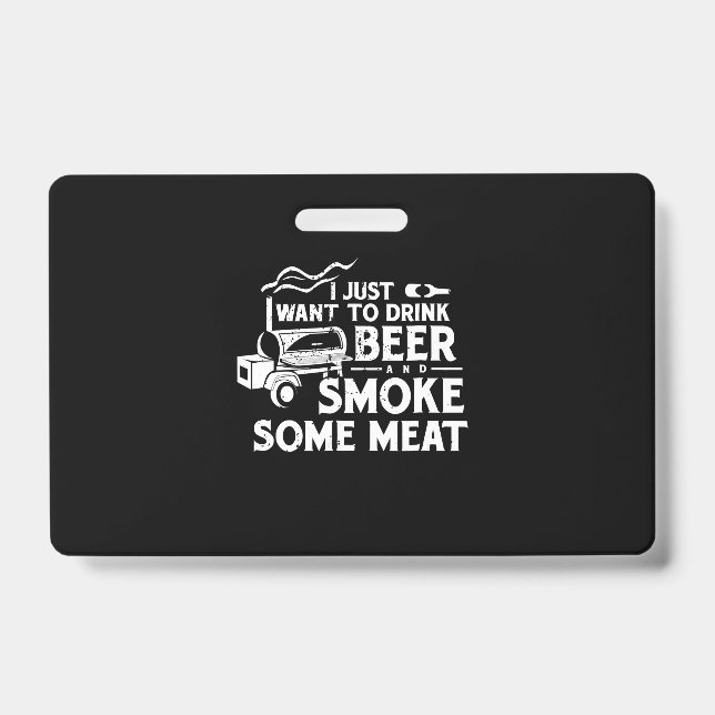Tarjeta De Identificación BBQ Fumar Pitmaster Regalo Bebe Cerveza Humo Carne (Parte frontal)