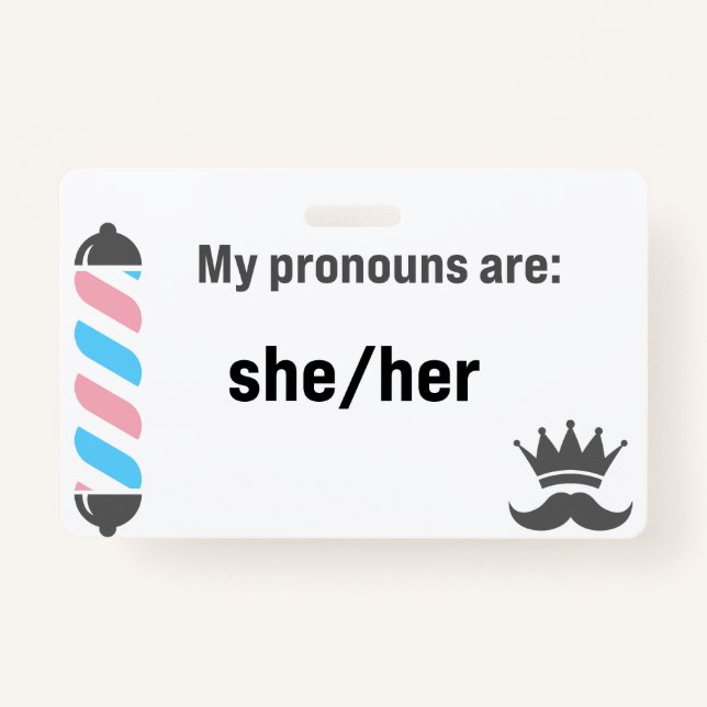 Tarjeta De Identificación BBS Pronouns She/Her (Anverso)