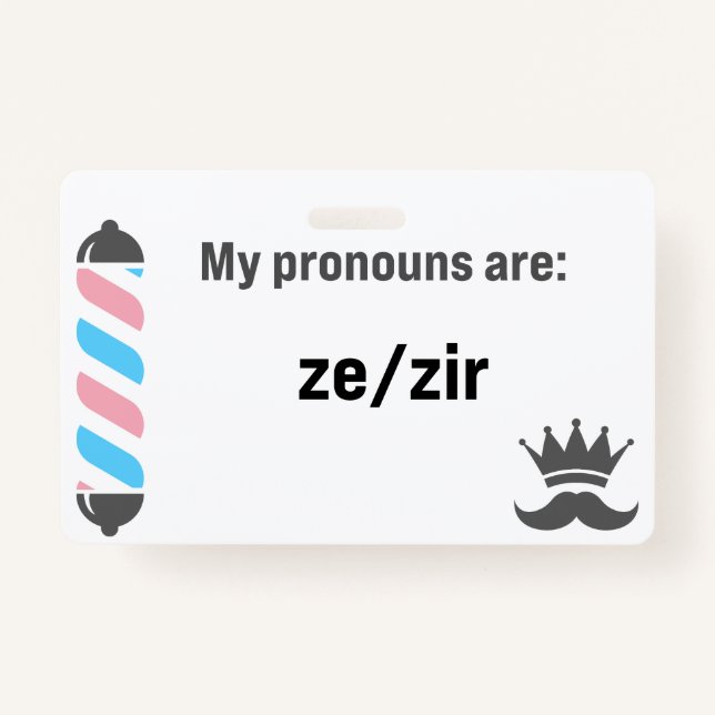 Tarjeta De Identificación BBS Pronouns Zi/Zir (Anverso)