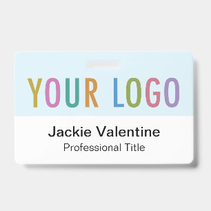 Tarjeta De Identificación Bebé Blue PVC Name Badge with Clip Reel or Lanyard