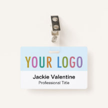 Bebé Blue PVC Name Badge with Clip Reel or Lanyard