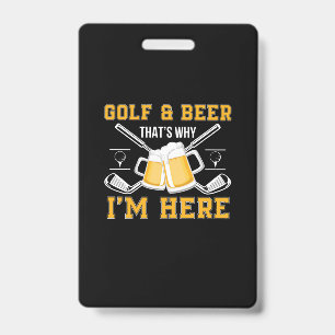 Tarjeta De Identificación Beer Drinker Golf And Beer Birthday