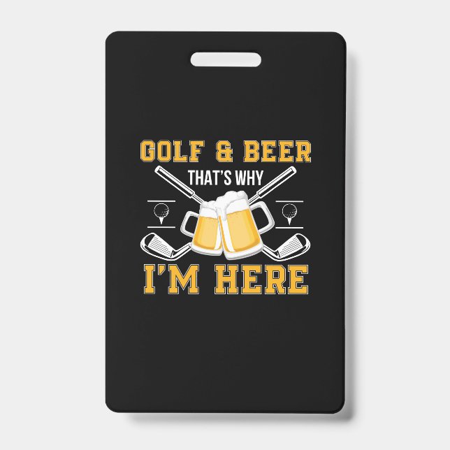 Tarjeta De Identificación Beer Drinker Golf And Beer Birthday (Parte frontal)