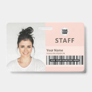Tarjeta De Identificación Belleza chic rosa femenino Identificación del pers