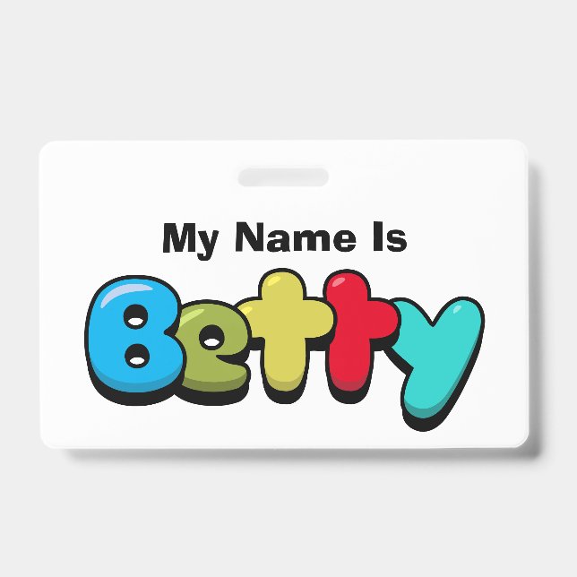 Tarjeta De Identificación Betty (Parte frontal)