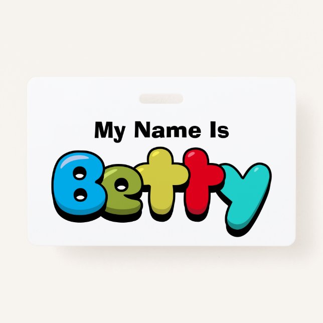 Tarjeta De Identificación Betty (Anverso)