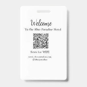 Tarjeta De Identificación Bienvenido al restaurante del hotel villa escanear