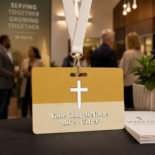 Tarjeta De Identificación Bienvenido ujier de la Iglesia Cristiana Blanca Do