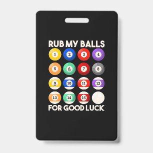 Tarjeta De Identificación Billiards Snooker Rupan Mis Bolas Para Buena Suert