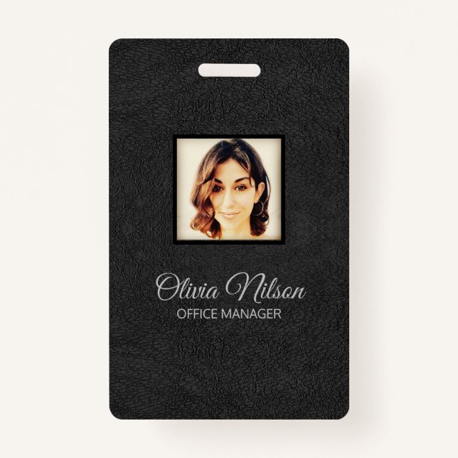 Tarjeta De Identificación Black Fake Leather (Anverso)