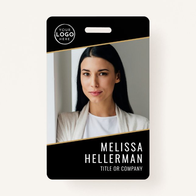 Tarjeta De Identificación Black Gold Company Logo Employee ID (Anverso)