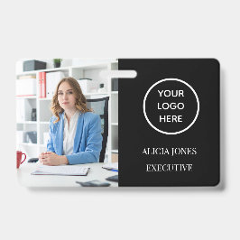 Tarjeta De Identificación Black ID Card Company Employge Badge Modern