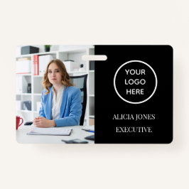 Tarjeta De Identificación Black ID Card Company Employge Badge Modern