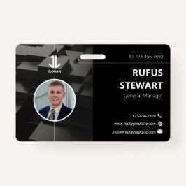 Tarjeta De Identificación Black Professional Corporate