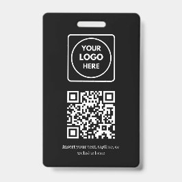Tarjeta De Identificación Black QR Code | Modern Business Logo Design